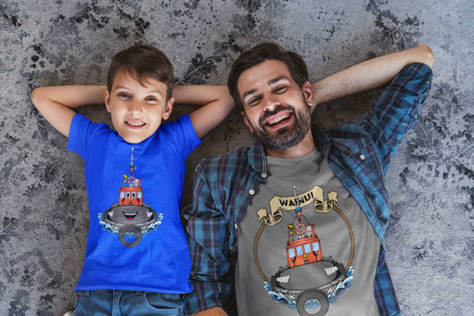 Wainui Tug with Banner - Mens tee